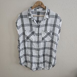 Cotton On Black and White Checkered Button-Down Shirt